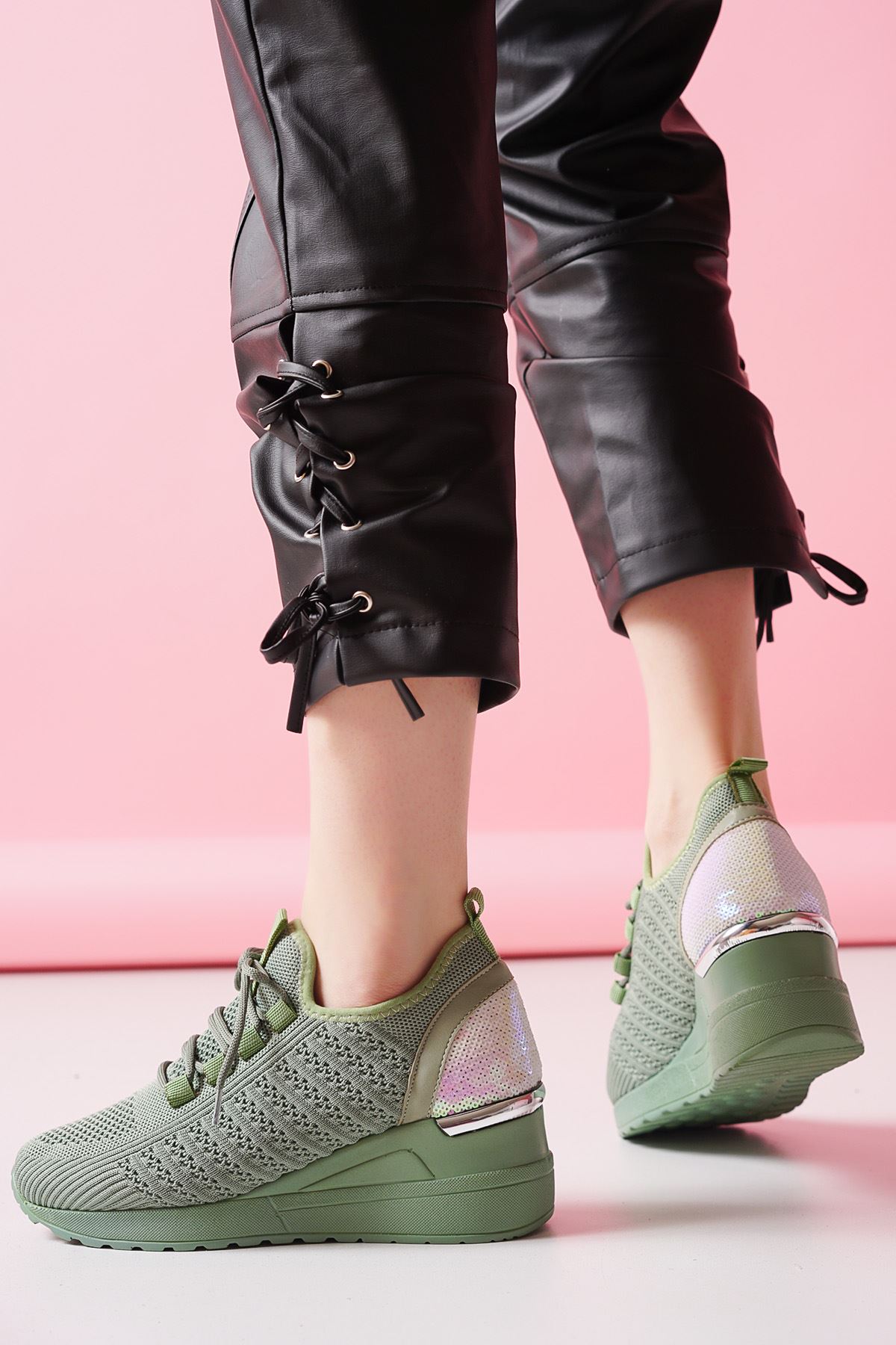 Devin Mint Yeşil Triko Kadın Spor Ayakkabı