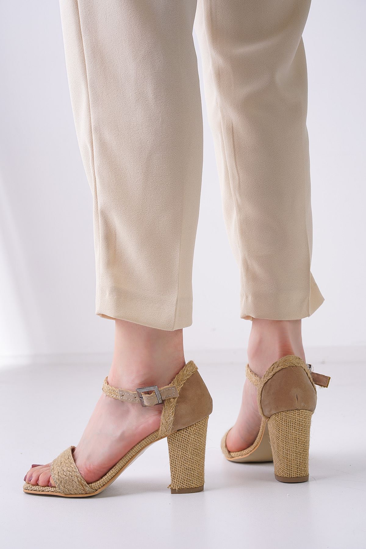 Janell Hasır Topuklu Kadın Ayakkabı