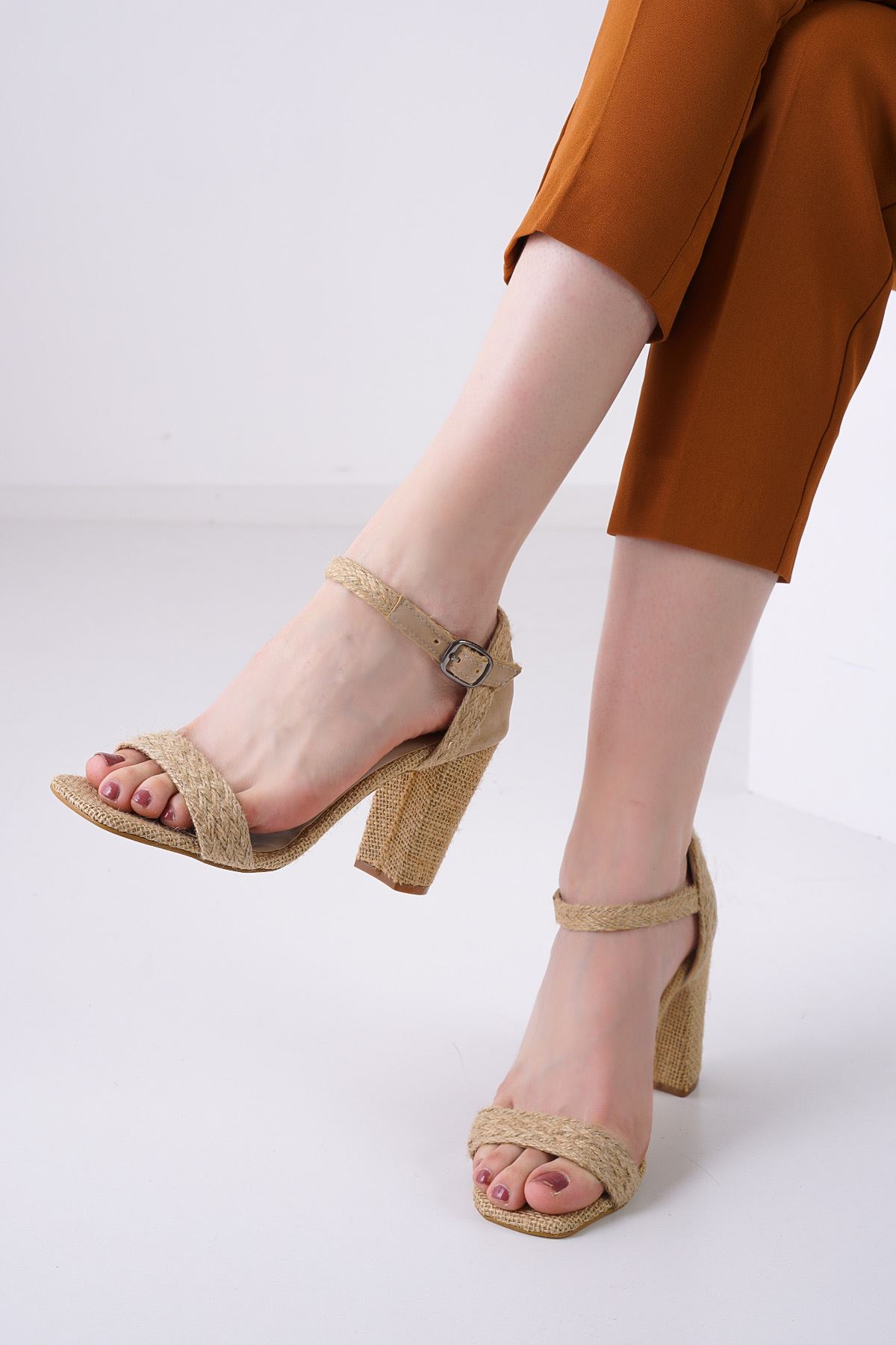 Janell Hasır Topuklu Kadın Ayakkabı