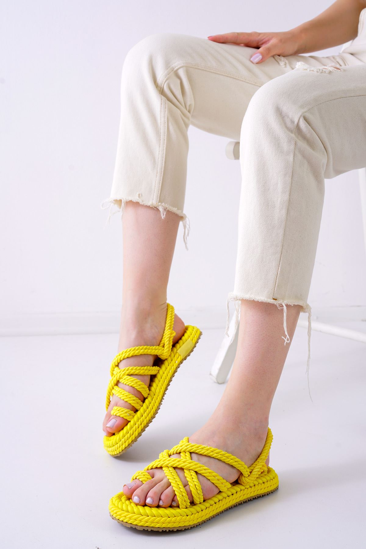 Summer Limon Halat Kadın Sandalet