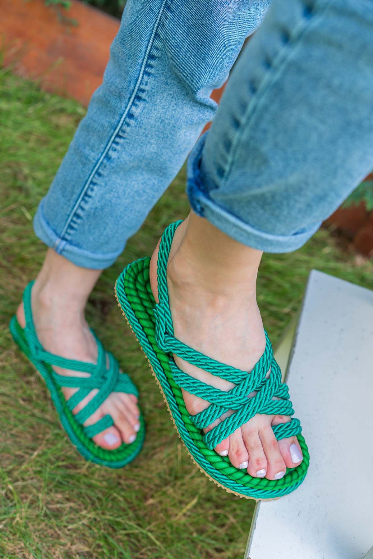 Summer Yeşil Halat Kadın Sandalet