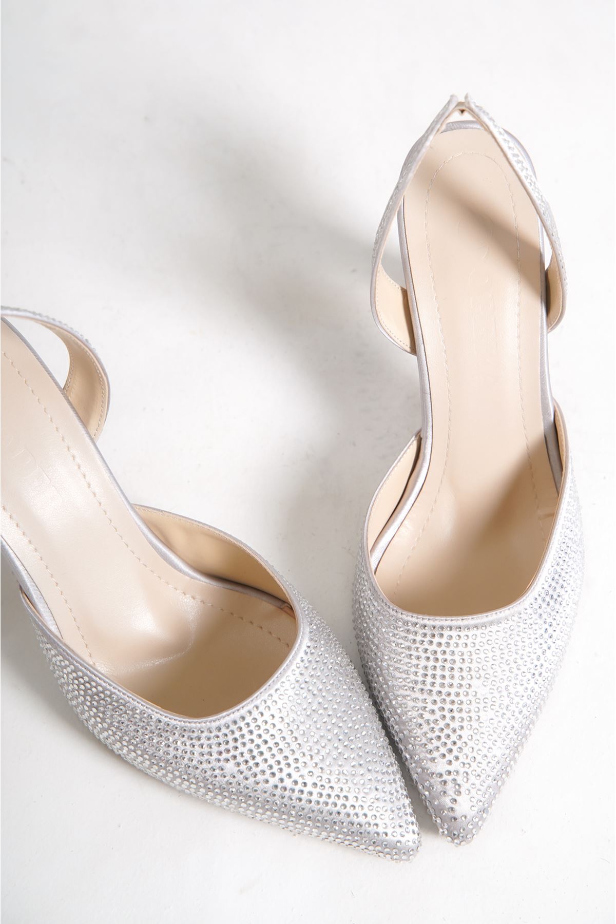 Derek Gümüş Taşlı Topuklu Kadın Ayakkabı
