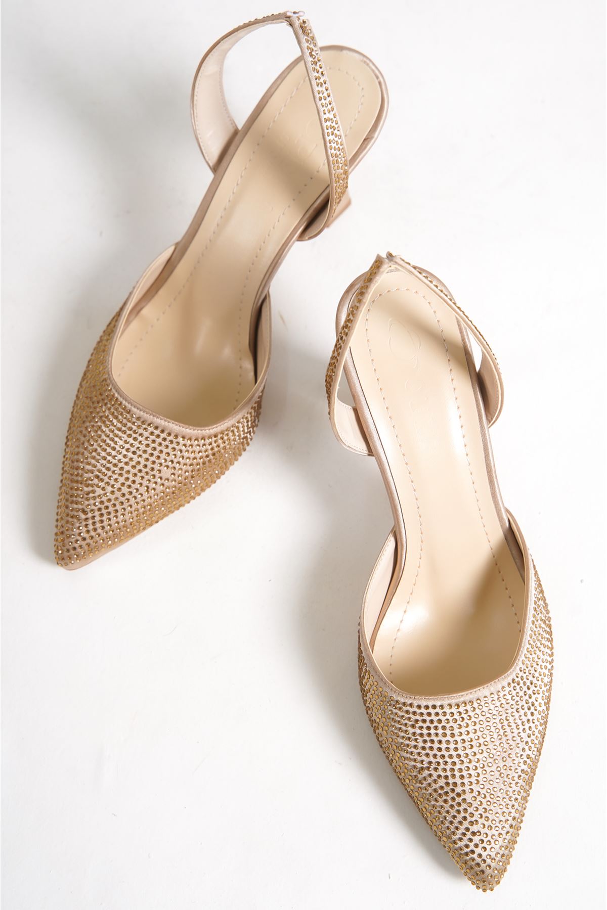 Derek Gold Taşlı Topuklu Kadın Ayakkabı