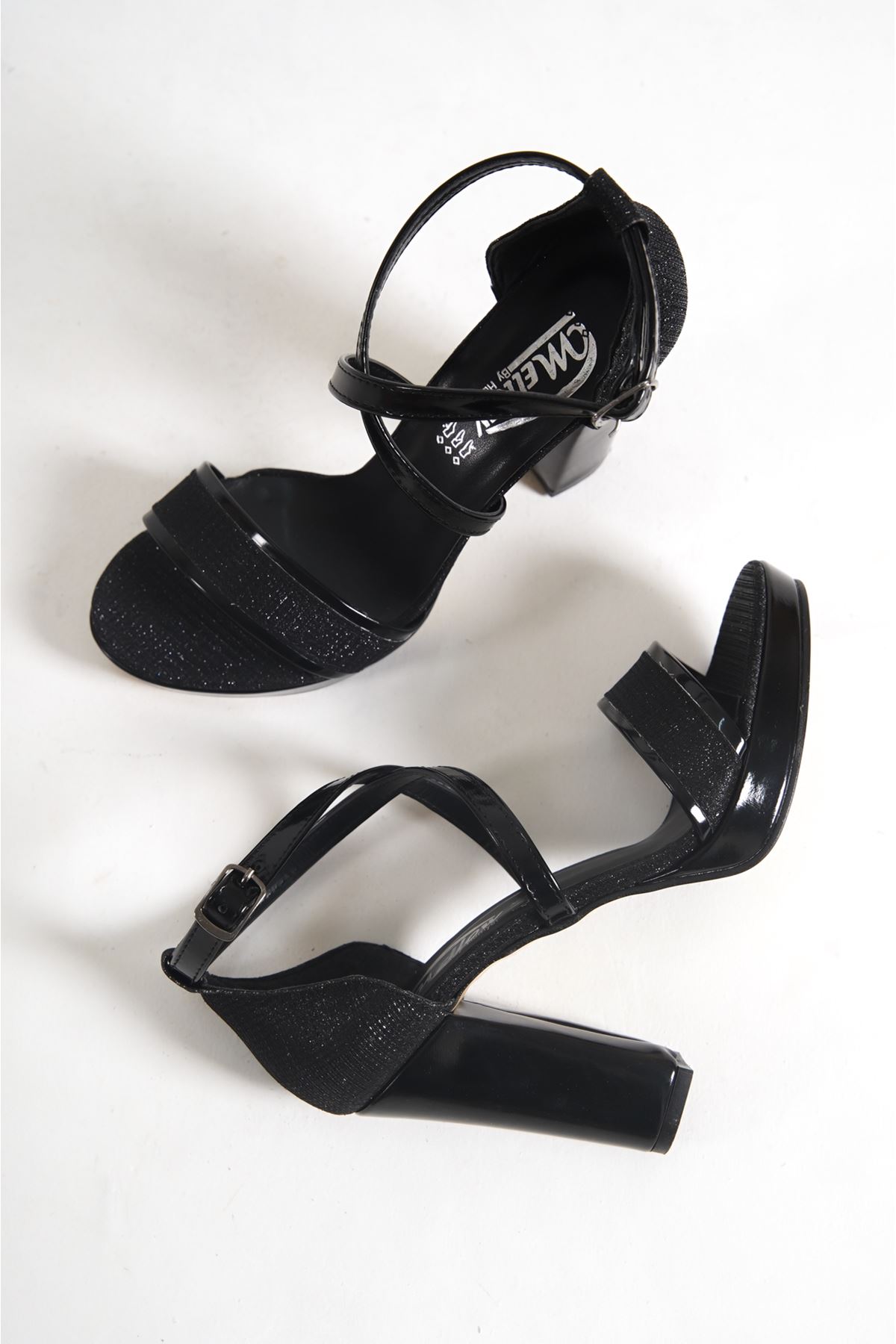 Sage Siyah Taşlı Platform Topuklu Kadın Ayakkabı