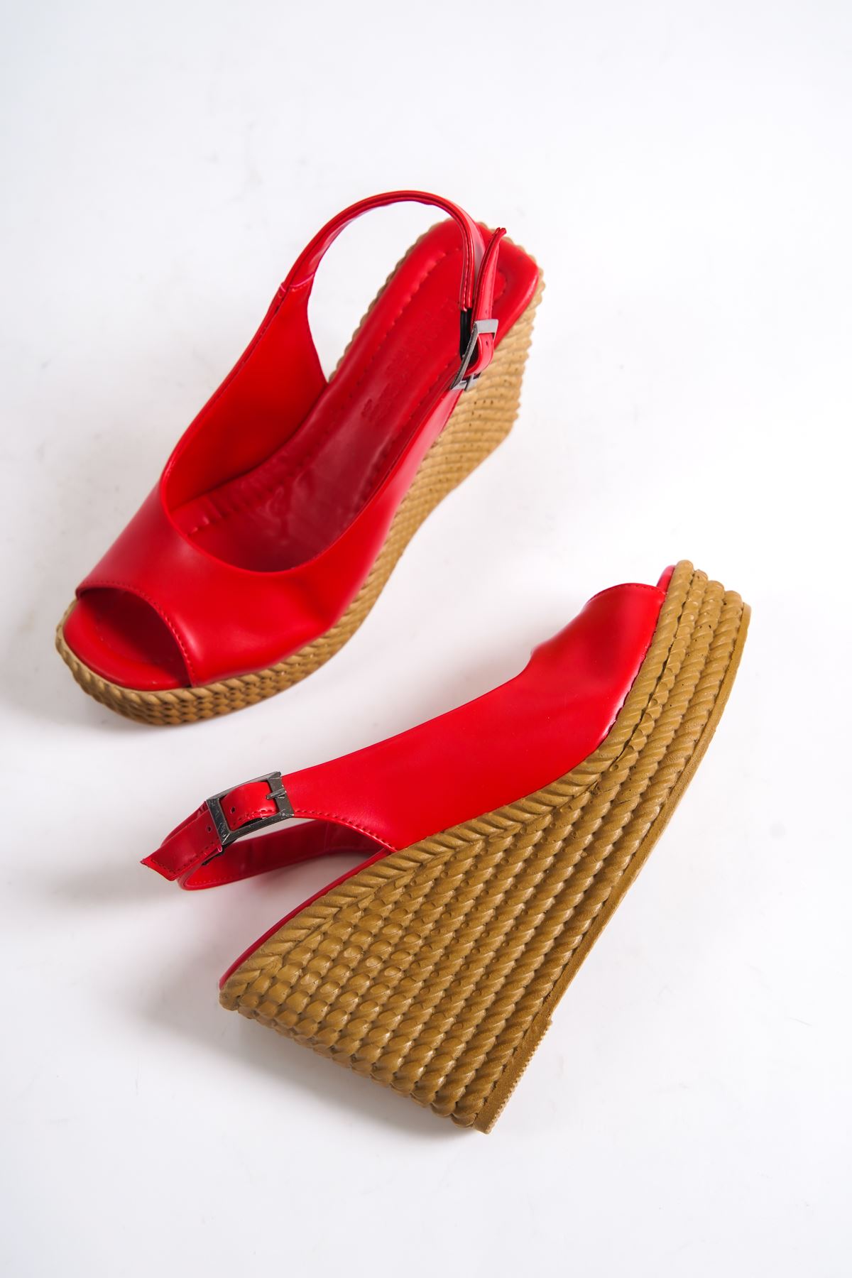 Cenny Kırmızı Dolgu Topuklu Kadın Ayakkabı