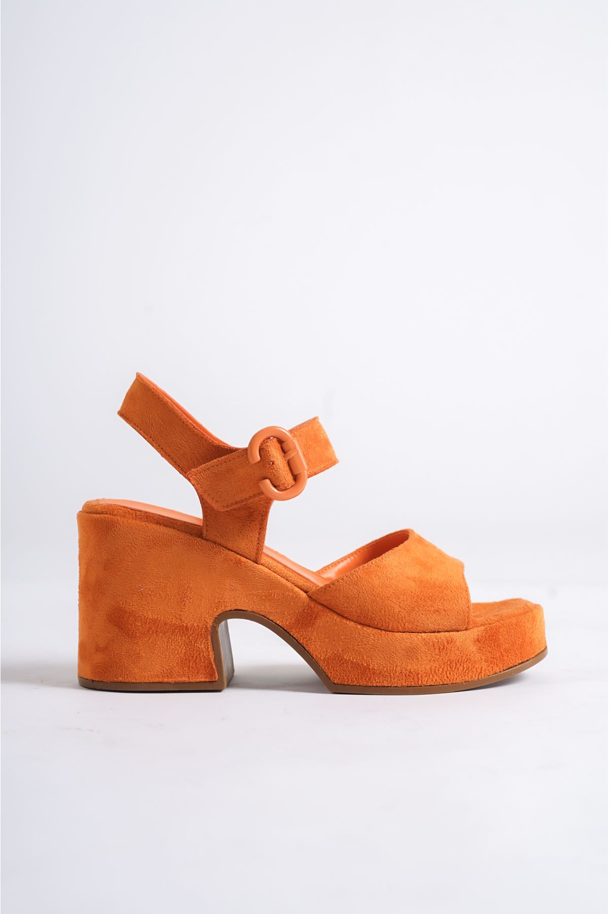 Darcy Oranj Süet Platform Topuklu Kadın Ayakkabı