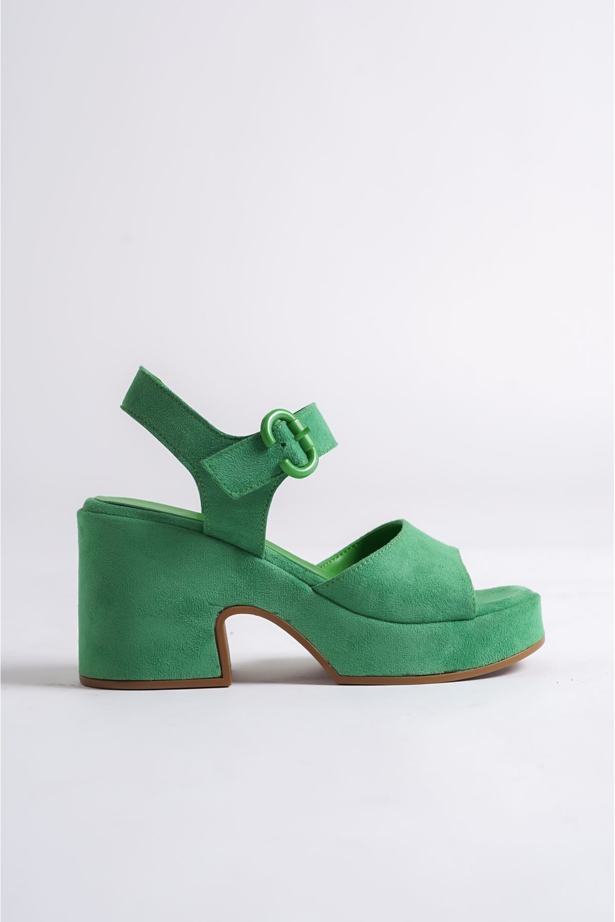 Darcy Yeşil Süet Platform Topuklu Kadın Ayakkabı