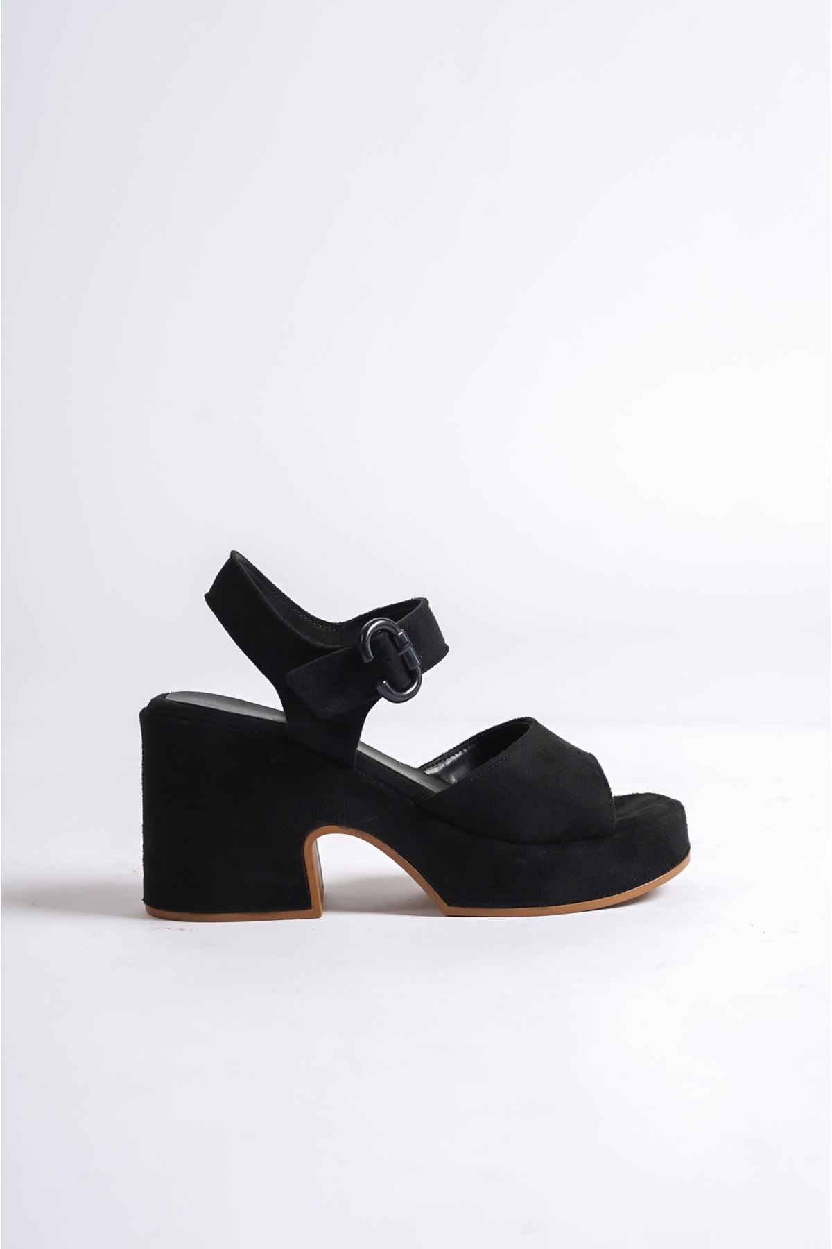 Darcy Siyah Süet Platform Topuklu Kadın Ayakkabı