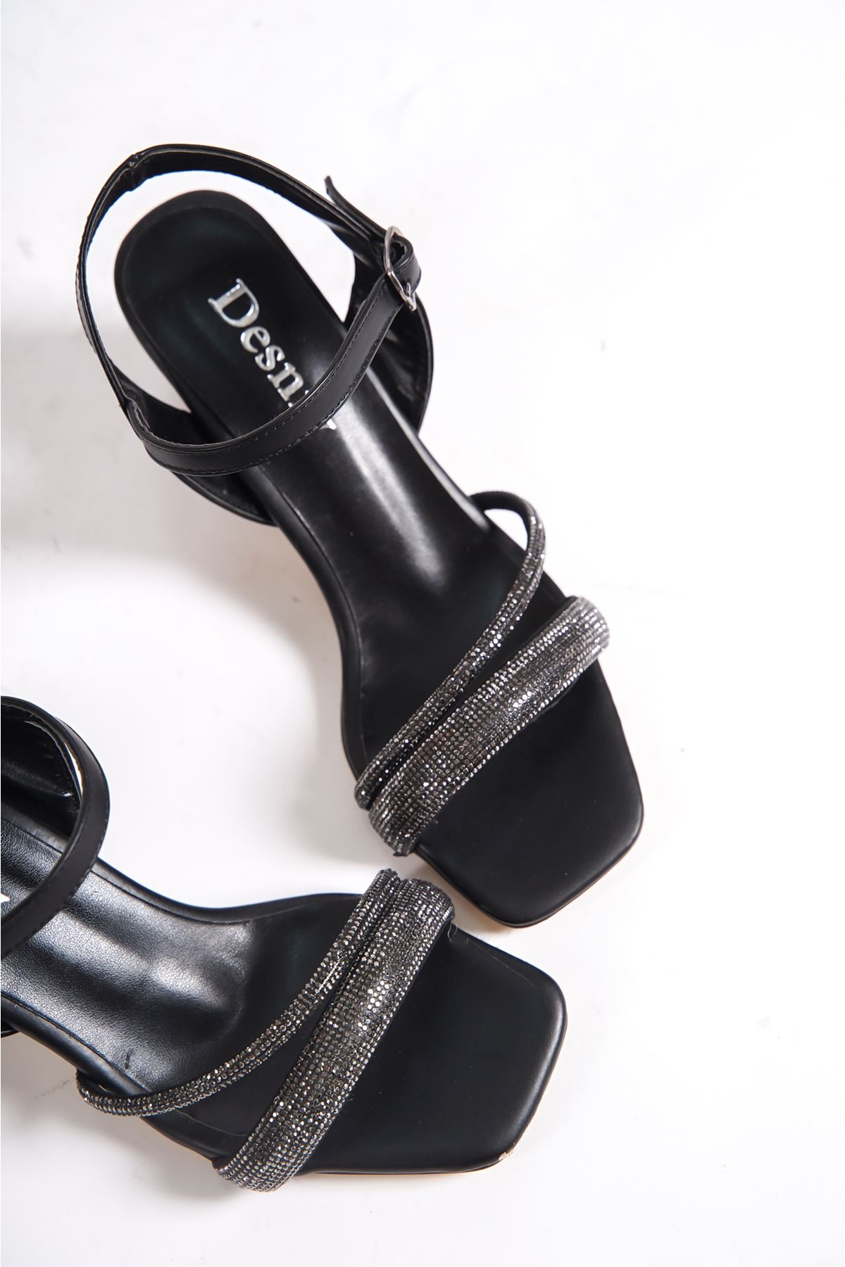 Desire Siyah Taşlı Kadın Topuklu Ayakkabı