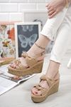 Niola Vizon Mat Deri Dolgu Topuklu Kadın Ayakkabı