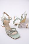 Aster Mint Yeşil Şeffaf Topuklu Kadın Ayakkabı