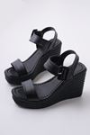 Hilda Siyah Dolgu Topuklu Kadın Ayakkabı