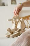 Padova Altın Dolgu Topuklu Kadın Ayakkabı
