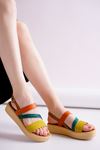 Livia Renkli Hakiki Deri Kadın Sandalet