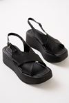 Wilma Siyah Mat Deri Dolgu Topuklu Kadın Ayakkabı