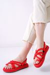 Summer Kırmızı Halat Kadın Sandalet