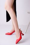 Lavinia Kırmızı Mat Deri Topuklu Kadın Ayakkabı
