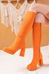 Angel Orange Süet Kadın Topuklu Çizme