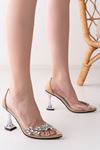 Hope Nude Şeffaf Topuklu Kadın Ayakkabı