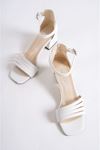 Diggory Beyaz Mat Deri Topuklu Kadın Ayakkabı