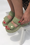 Rosalle Yeşil Mat Deri Kadın Sandalet