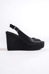 Cenny Siyah Dolgu Topuklu Kadın Ayakkabı