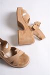 Leonore Nude Süet Platform Topuklu Kadın Ayakkabı