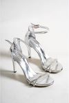 Belissa Gümüş Yüksek Topuklu Kadın Ayakkabı